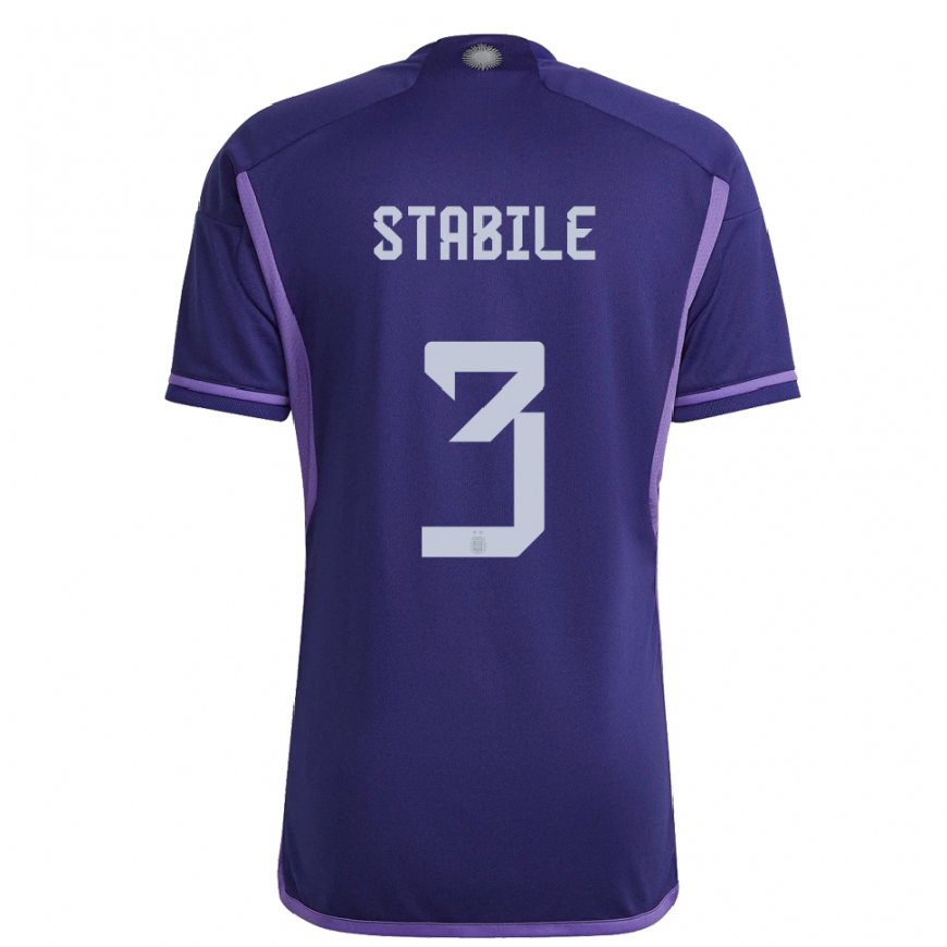 Kandiny Homme Maillot Argentine Eliana Stabile #3 Violet Tenues Extérieur 22-24 T-shirt