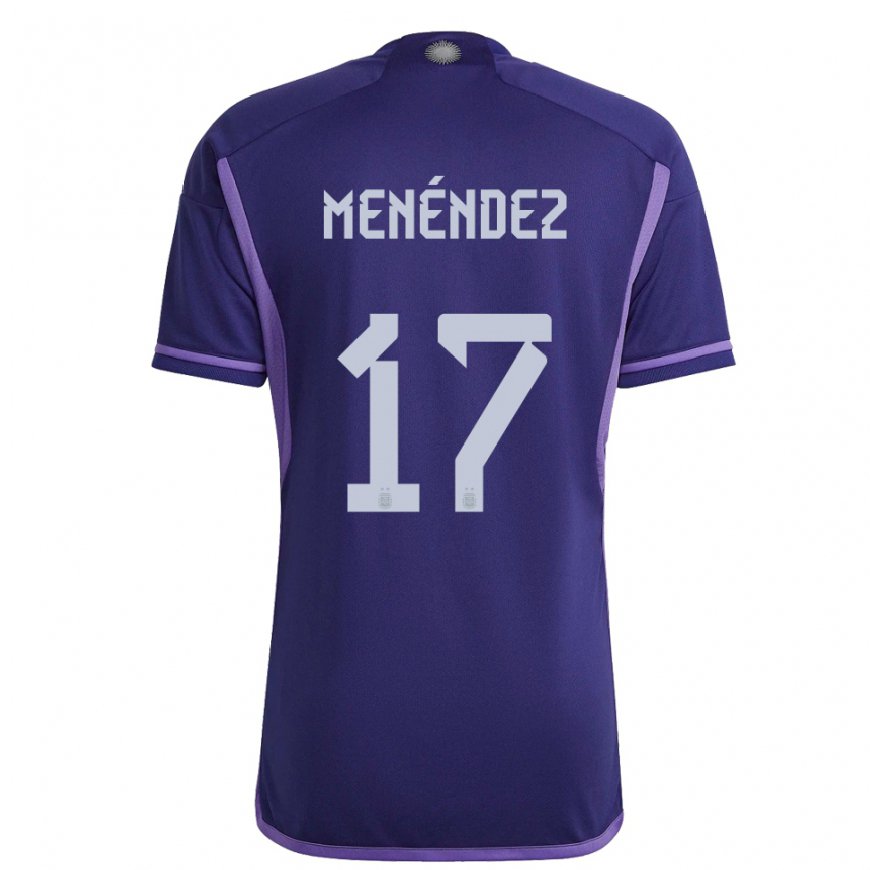 Kandiny Homme Maillot Argentine Milagros Menendez #17 Violet Tenues Extérieur 22-24 T-shirt
