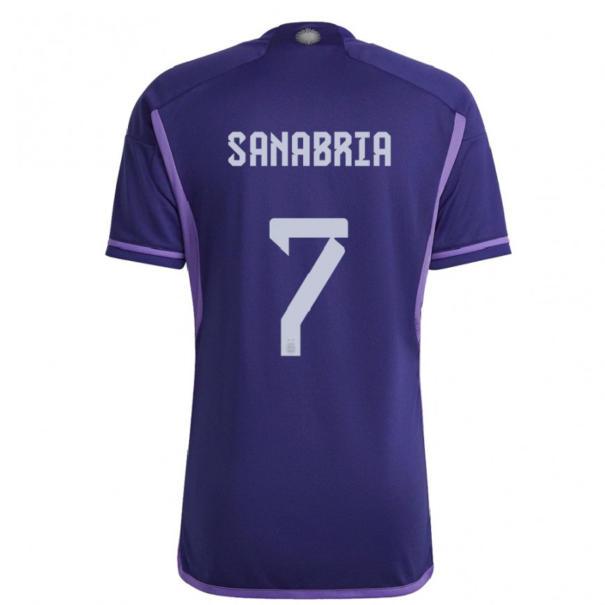 Kandiny Homme Maillot Argentine Mateo Sanabria #7 Violet Tenues Extérieur 22-24 T-shirt