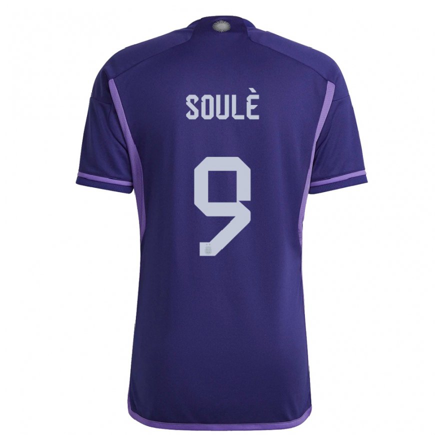 Kandiny Homme Maillot Argentine Matias Soule #9 Violet Tenues Extérieur 22-24 T-shirt