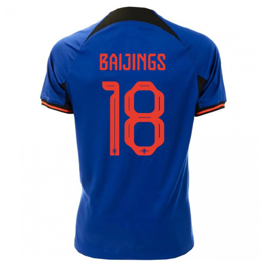 Kandiny Homme Maillot Pays-bas Jill Baijings #18 Bleu Royal Tenues Extérieur 22-24 T-shirt