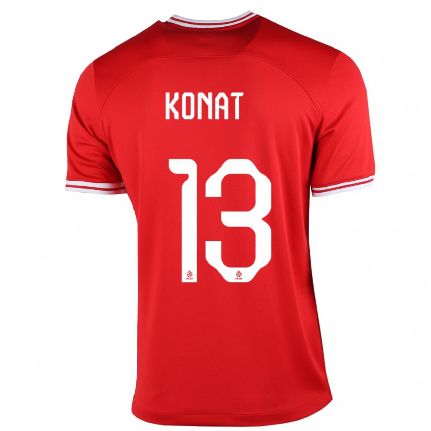 Kandiny Homme Maillot Pologne Katarzyna Konat #13 Rouge Tenues Extérieur 22-24 T-shirt
