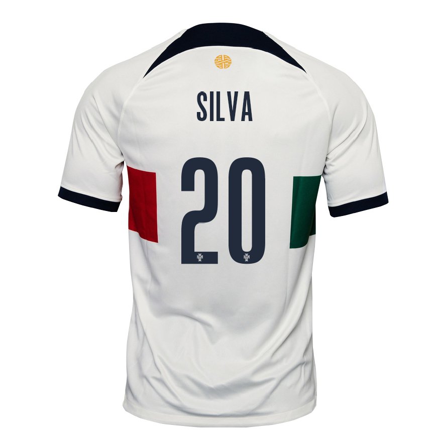 Kandiny Homme Maillot Portugal Fabio Silva #20 Blanc Tenues Extérieur 22-24 T-shirt