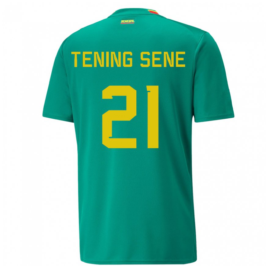 Kandiny Homme Maillot Sénégal Tening Sene #21 Vert Tenues Extérieur 22-24 T-shirt