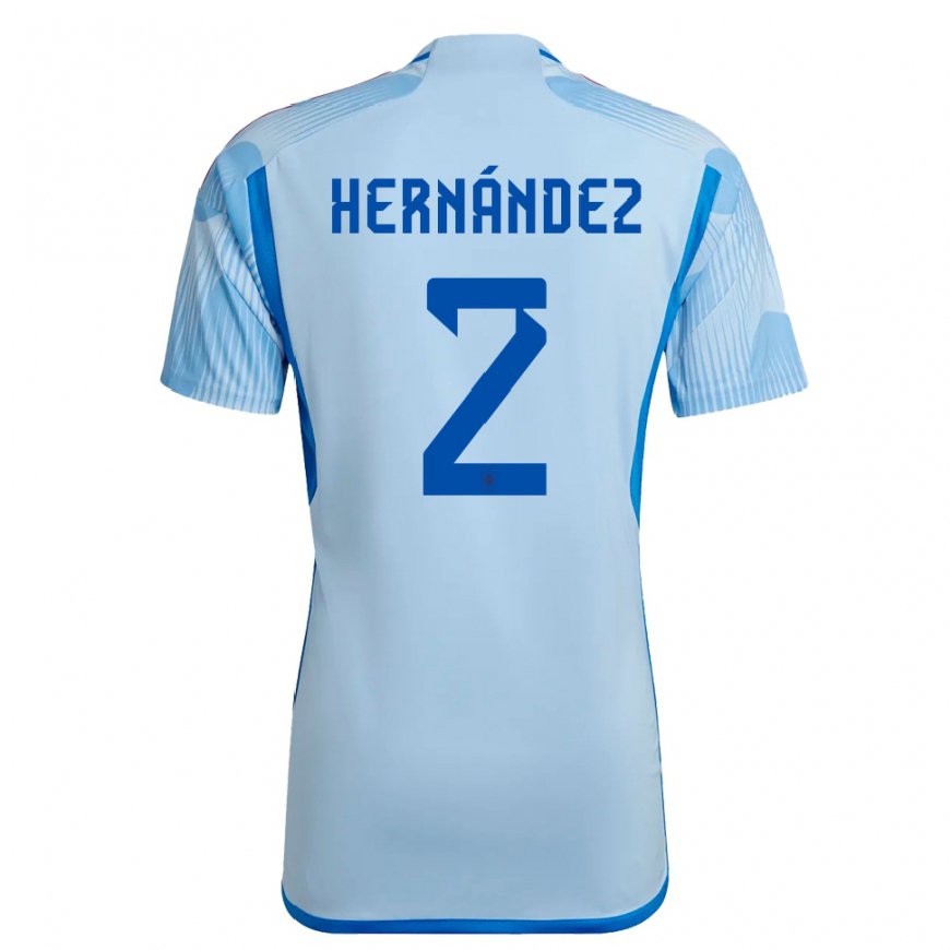 Kandiny Homme Maillot Espagne Oihane Hernandez #2 Bleu Ciel Tenues Extérieur 22-24 T-shirt