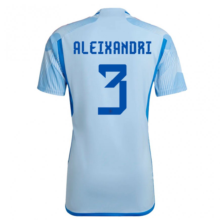 Kandiny Homme Maillot Espagne Laia Aleixandri #3 Bleu Ciel Tenues Extérieur 22-24 T-shirt