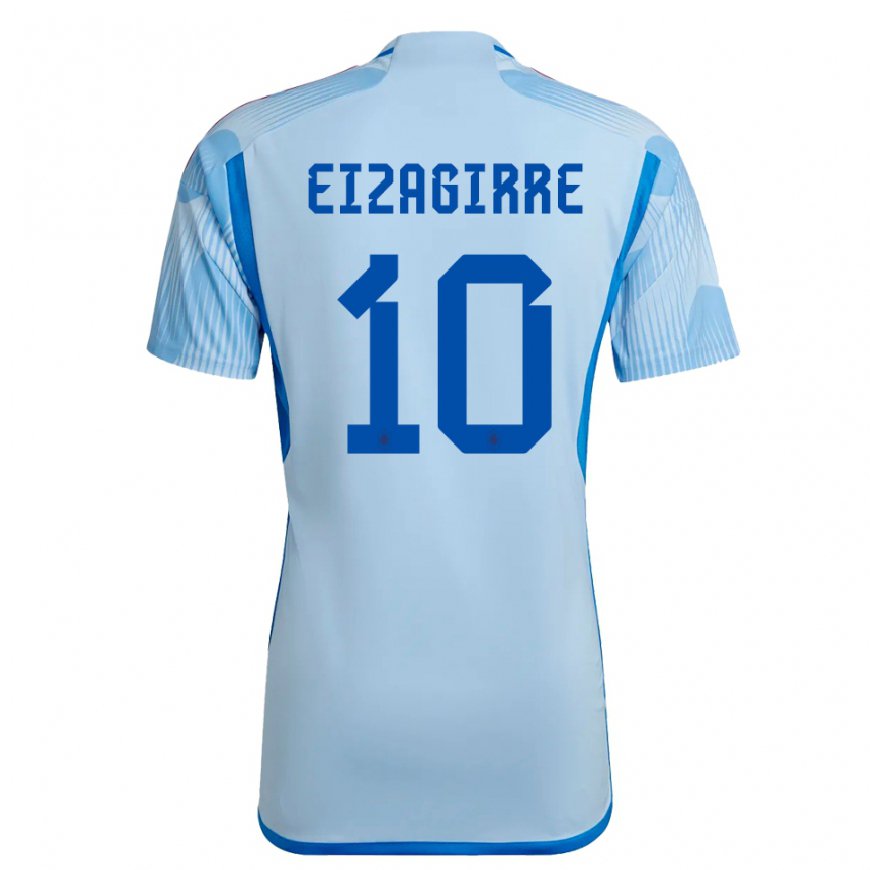 Kandiny Homme Maillot Espagne Nerea Eizagirre #10 Bleu Ciel Tenues Extérieur 22-24 T-shirt