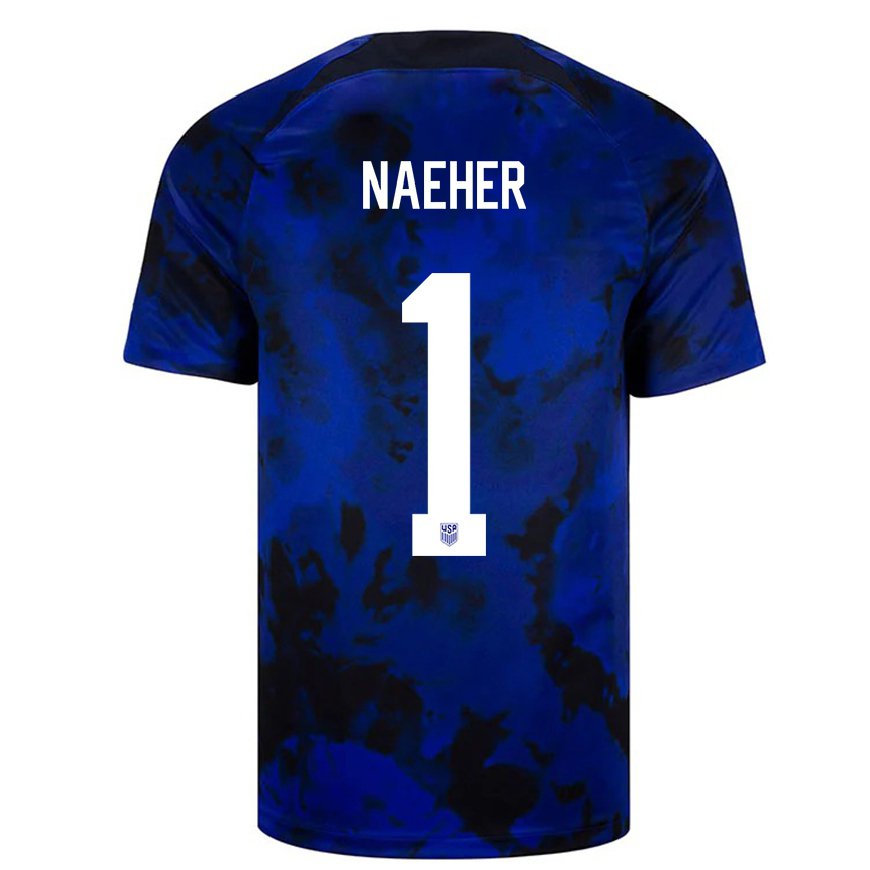 Kandiny Homme Maillot États-unis Alyssa Naeher #1 Bleu Royal Tenues Extérieur 22-24 T-shirt