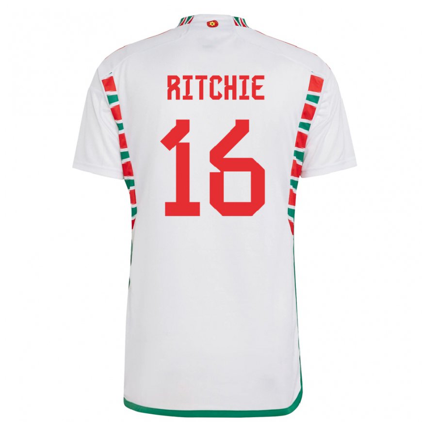 Kandiny Homme Maillot Pays De Galles Amelia Ritchie #16 Blanc Tenues Extérieur 22-24 T-shirt