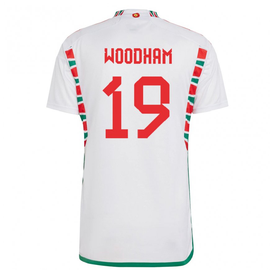 Kandiny Homme Maillot Pays De Galles Lily Woodham #19 Blanc Tenues Extérieur 22-24 T-shirt