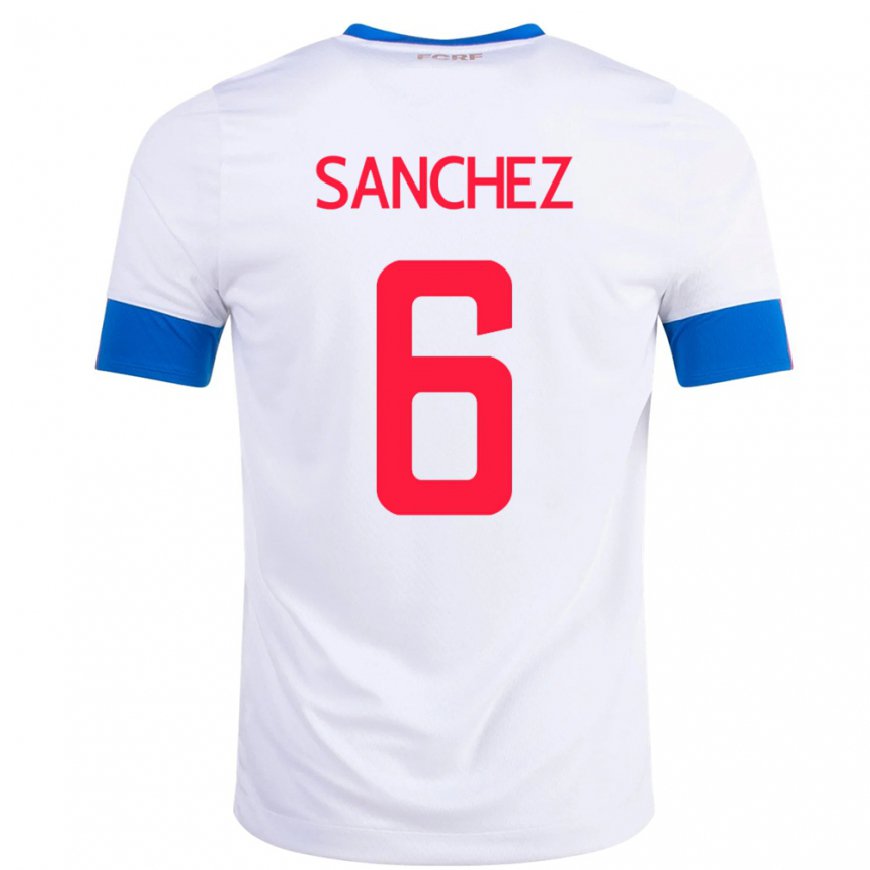 Kandiny Homme Maillot Costa Rica Carol Sanchez #6 Blanc Tenues Extérieur 22-24 T-shirt