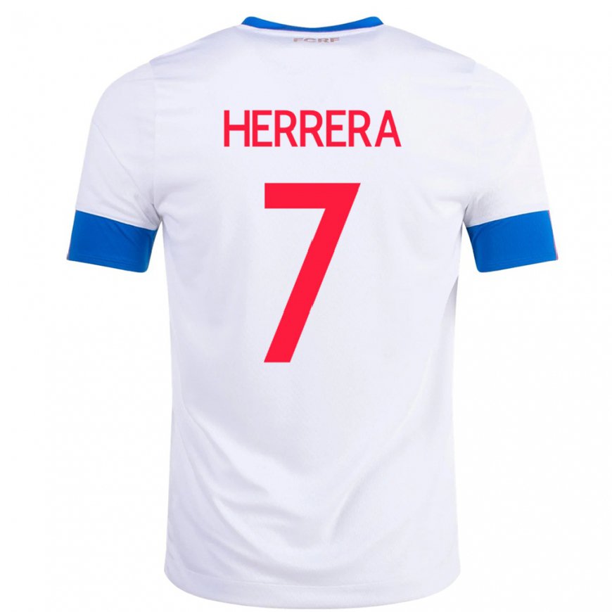 Kandiny Homme Maillot Costa Rica Melissa Herrera #7 Blanc Tenues Extérieur 22-24 T-shirt