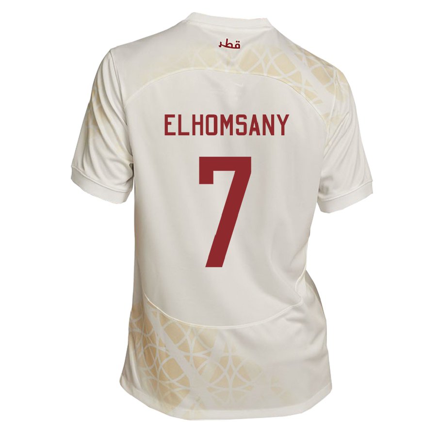 Kandiny Homme Maillot Qatar Yasmeen Elhomsany #7 Beige Doré Tenues Extérieur 22-24 T-shirt