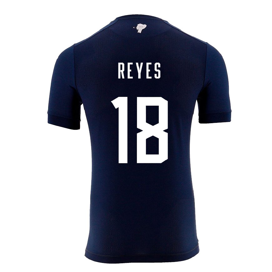 Kandiny Homme Maillot Équateur Ashley Reyes #18 Bleu Marine Tenues Extérieur 22-24 T-shirt