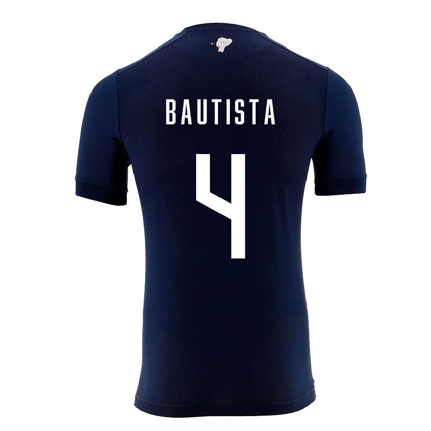 Kandiny Homme Maillot Équateur Davis Bautista #4 Bleu Marine Tenues Extérieur 22-24 T-shirt