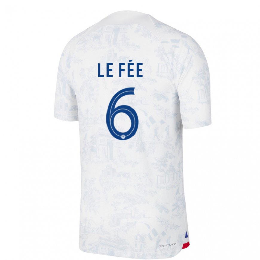 Kandiny Homme Maillot France Enzo Le Fee #6 Blanc Bleu Tenues Extérieur 22-24 T-shirt