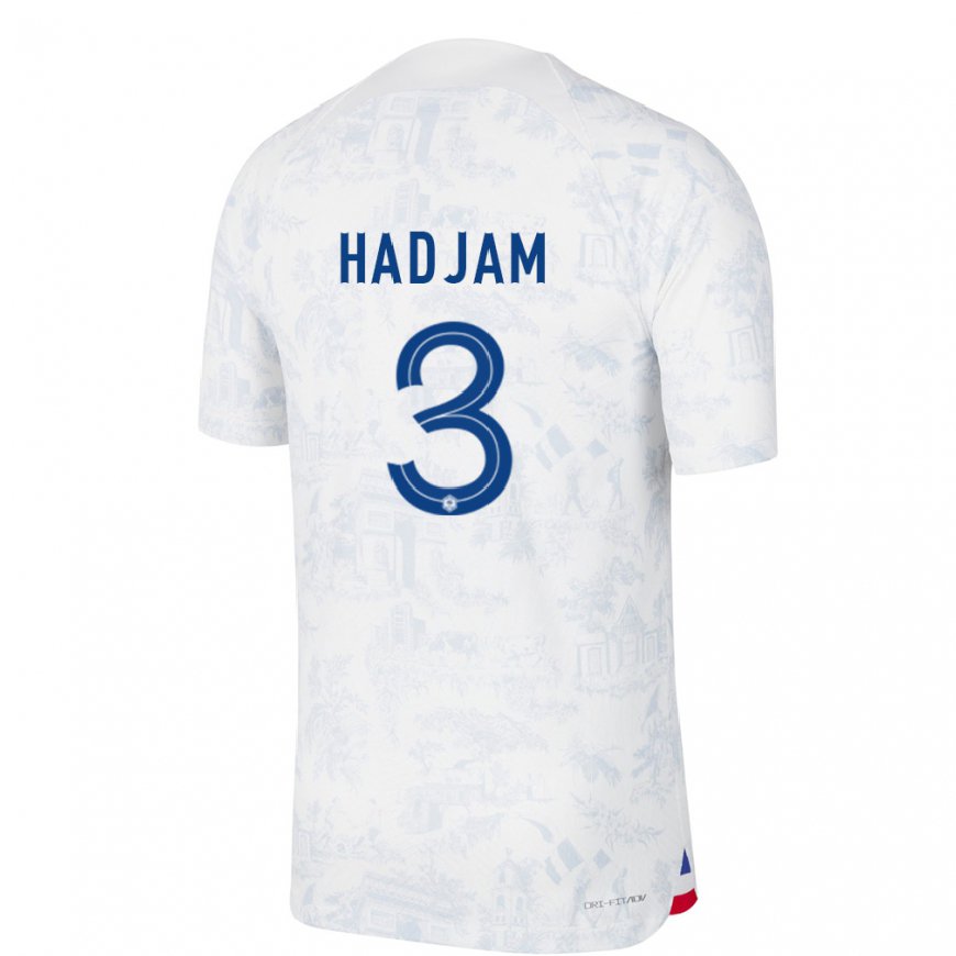 Kandiny Homme Maillot France Jaouen Hadjam #3 Blanc Bleu Tenues Extérieur 22-24 T-shirt