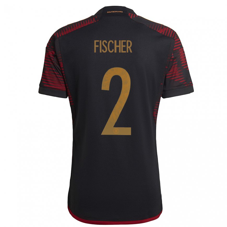 Kandiny Homme Maillot Allemagne Kilian Fischer #2 Marron Noir Tenues Extérieur 22-24 T-shirt