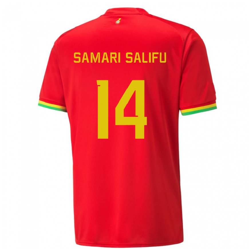 Kandiny Homme Maillot Ghana Abass Samari Salifu #14 Rouge Tenues Extérieur 22-24 T-shirt