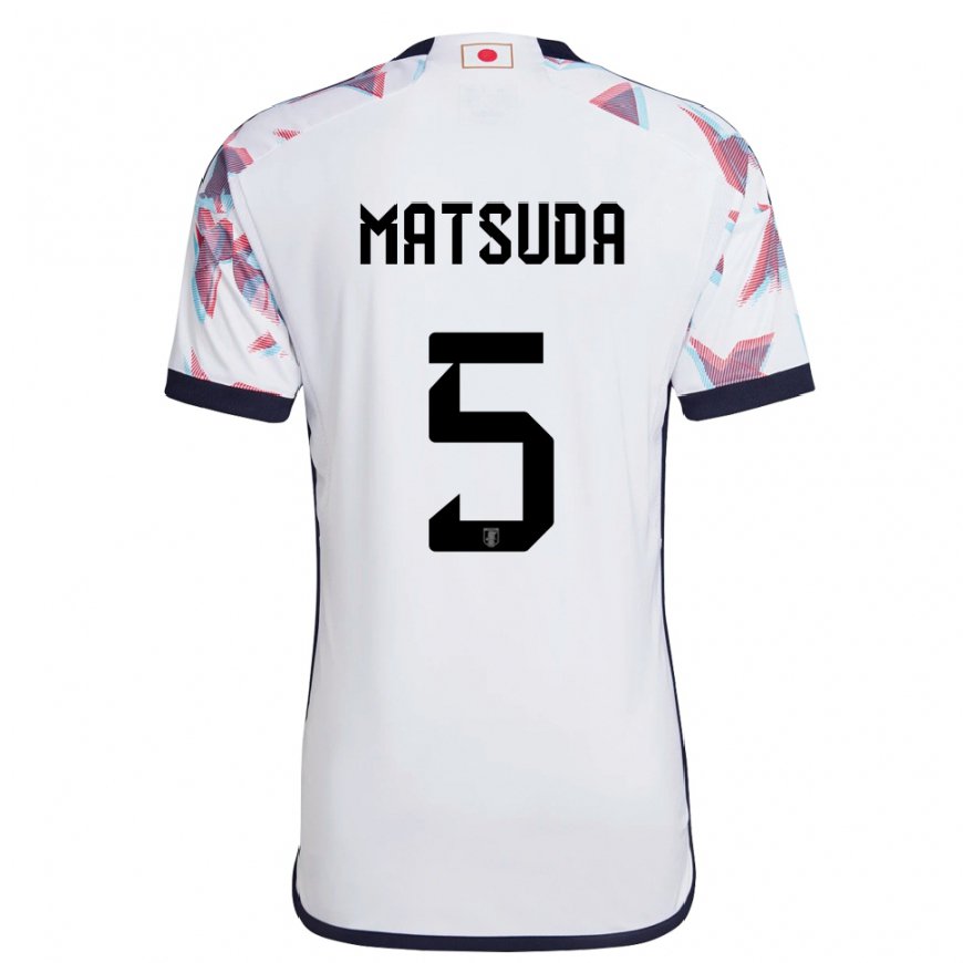 Kandiny Homme Maillot Japon Hayate Matsuda #5 Blanc Tenues Extérieur 22-24 T-shirt