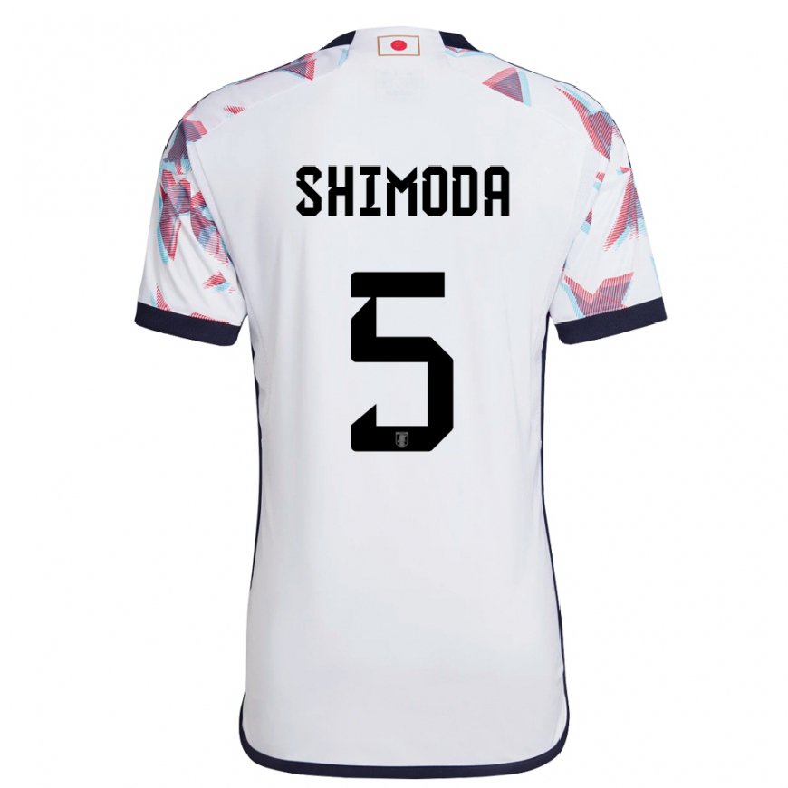 Kandiny Homme Maillot Japon Yoshihiro Shimoda #5 Blanc Tenues Extérieur 22-24 T-shirt
