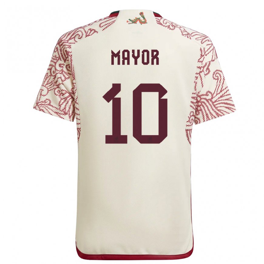 Kandiny Homme Maillot Mexique Stephany Mayor #10 Merveille Blanc Rouge Tenues Extérieur 22-24 T-shirt
