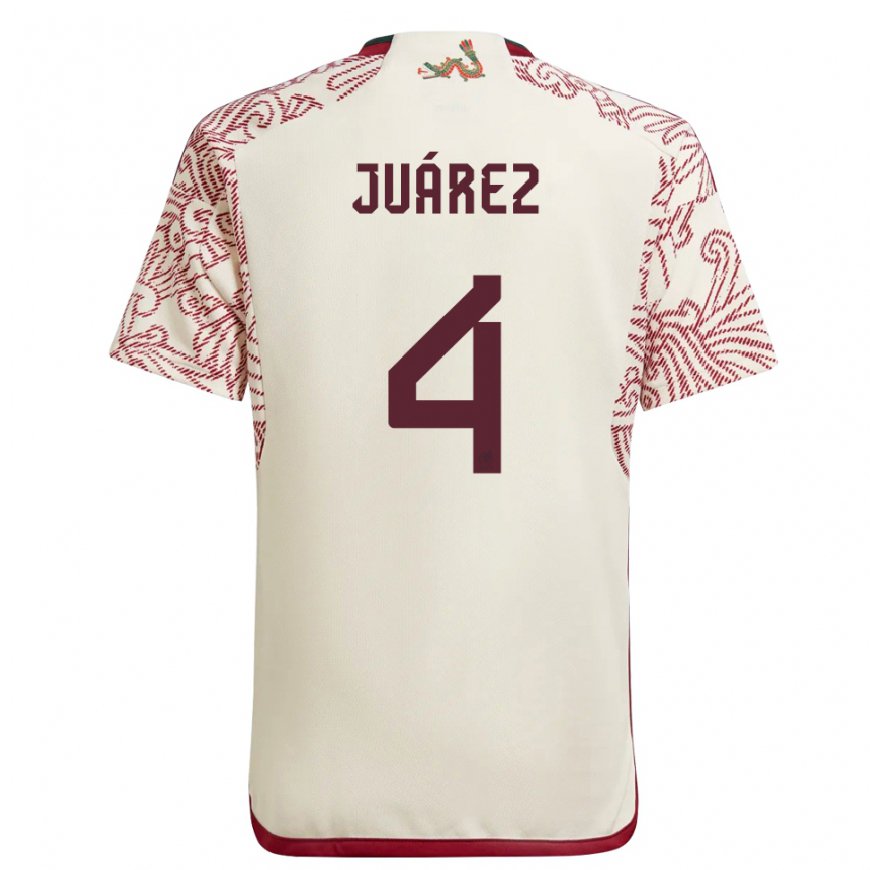 Kandiny Homme Maillot Mexique Ramon Juarez #4 Merveille Blanc Rouge Tenues Extérieur 22-24 T-shirt