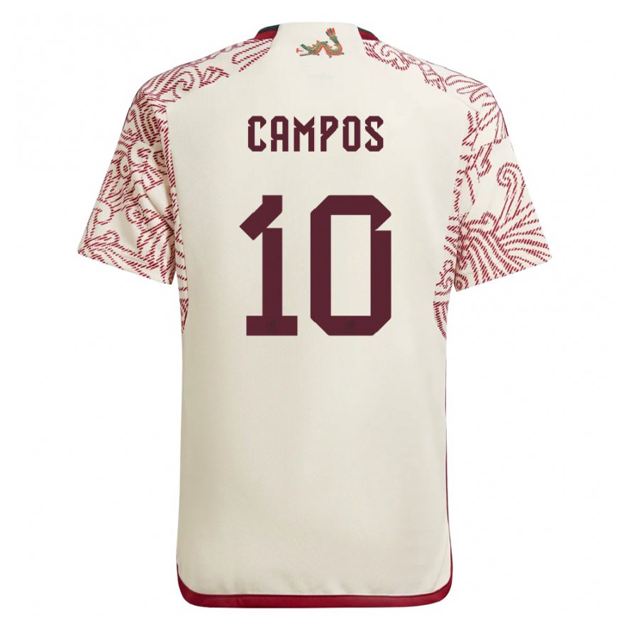 Kandiny Homme Maillot Mexique Karel Campos #10 Merveille Blanc Rouge Tenues Extérieur 22-24 T-shirt