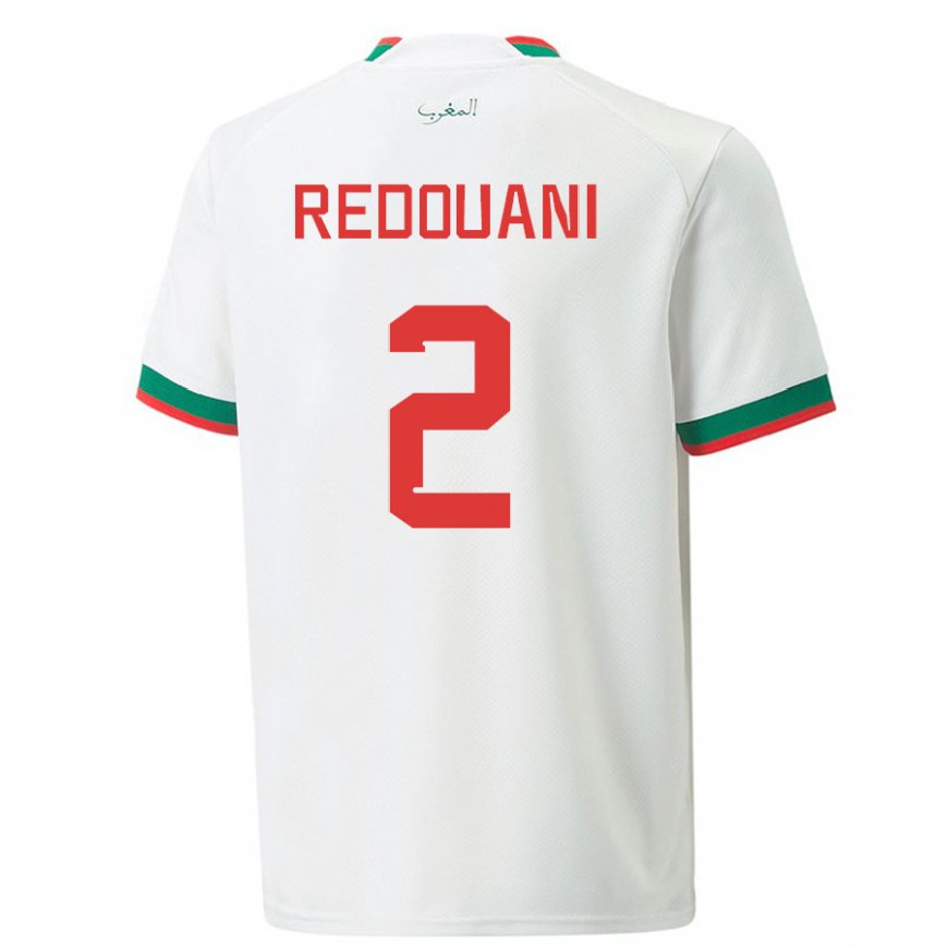 Kandiny Homme Maillot Maroc Zineb Redouani #2 Blanc Tenues Extérieur 22-24 T-shirt