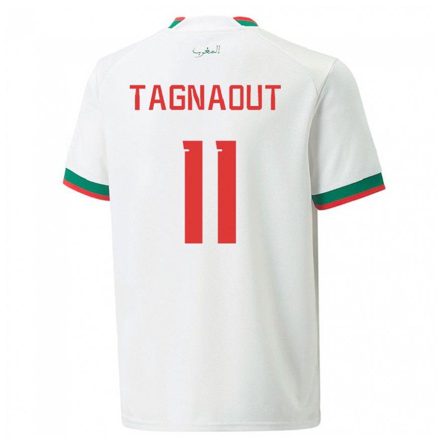 Kandiny Homme Maillot Maroc Fatima Tagnaout #11 Blanc Tenues Extérieur 22-24 T-shirt