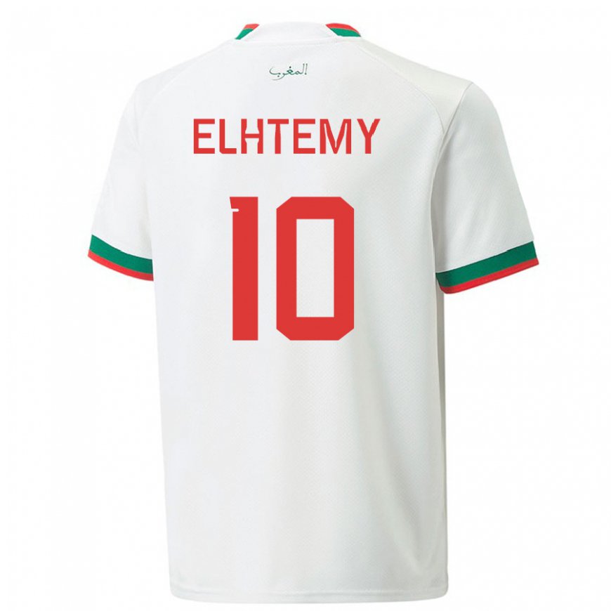 Kandiny Homme Maillot Maroc Mountassir Elhtemy #10 Blanc Tenues Extérieur 22-24 T-shirt