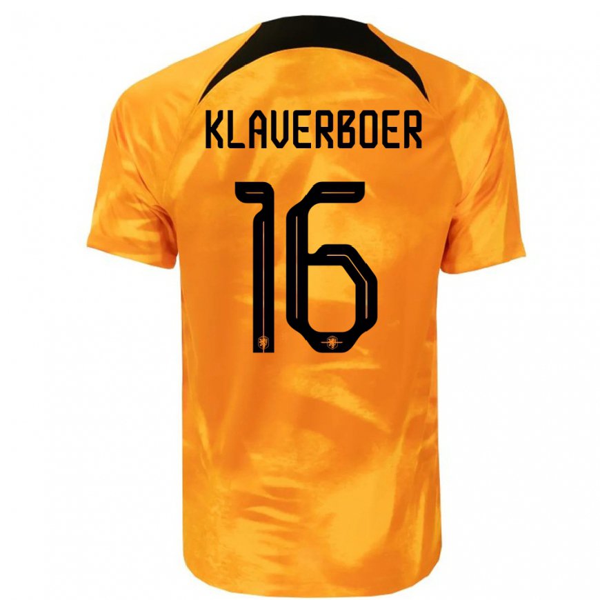 Kandiny Femme Maillot Pays-bas Bernt Klaverboer #16 Orange Laser Tenues Domicile 22-24 T-shirt