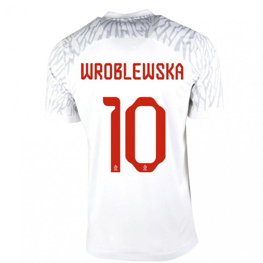 Kandiny Femme Maillot Pologne Joanna Wroblewska #10 Blanc Tenues Domicile 22-24 T-shirt