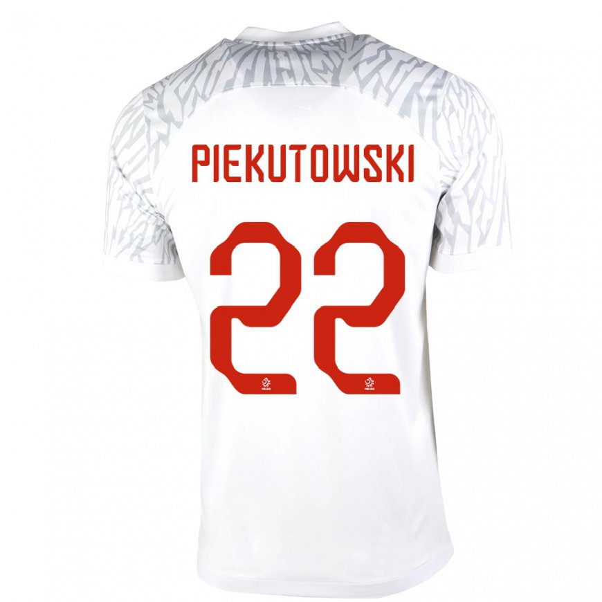 Kandiny Femme Maillot Pologne Milosz Piekutowski #22 Blanc Tenues Domicile 22-24 T-shirt