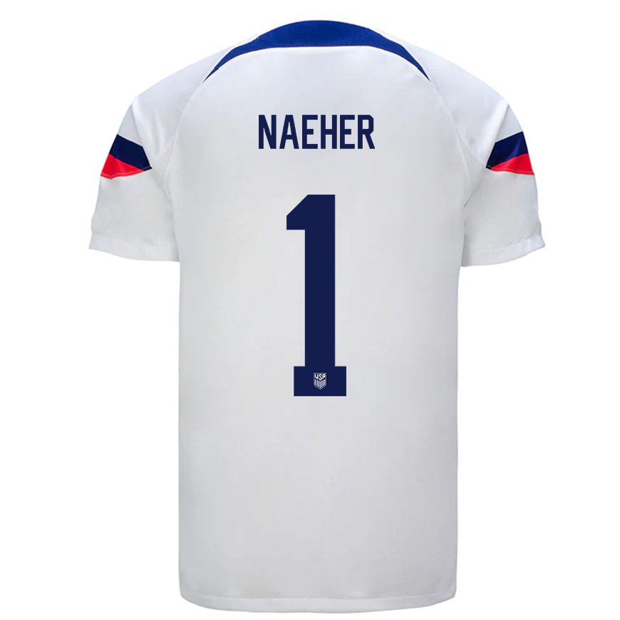 Kandiny Femme Maillot États-unis Alyssa Naeher #1 Blanc Tenues Domicile 22-24 T-shirt