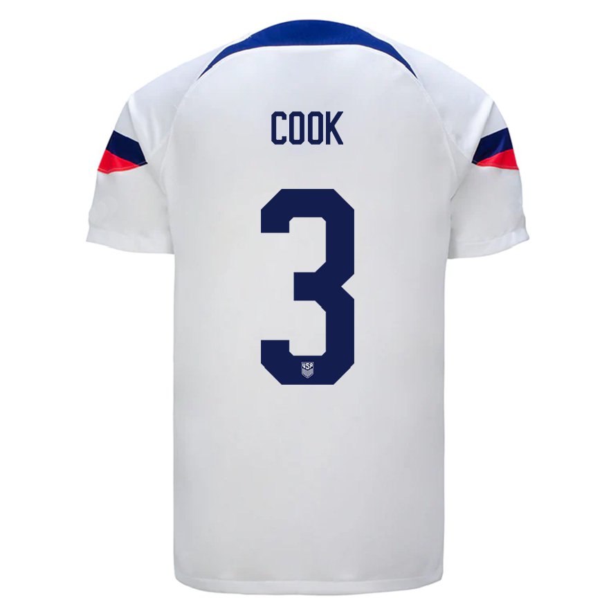 Kandiny Femme Maillot États-unis Alana Cook #3 Blanc Tenues Domicile 22-24 T-shirt
