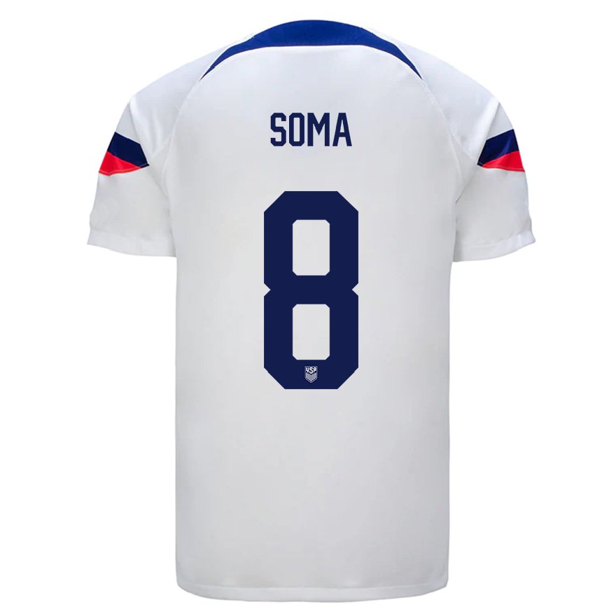 Kandiny Femme Maillot États-unis Pedro Soma #8 Blanc Tenues Domicile 22-24 T-shirt