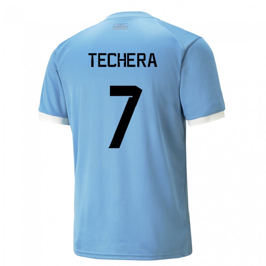 Kandiny Femme Maillot Uruguay Facundo Techera #7 Bleu Tenues Domicile 22-24 T-shirt