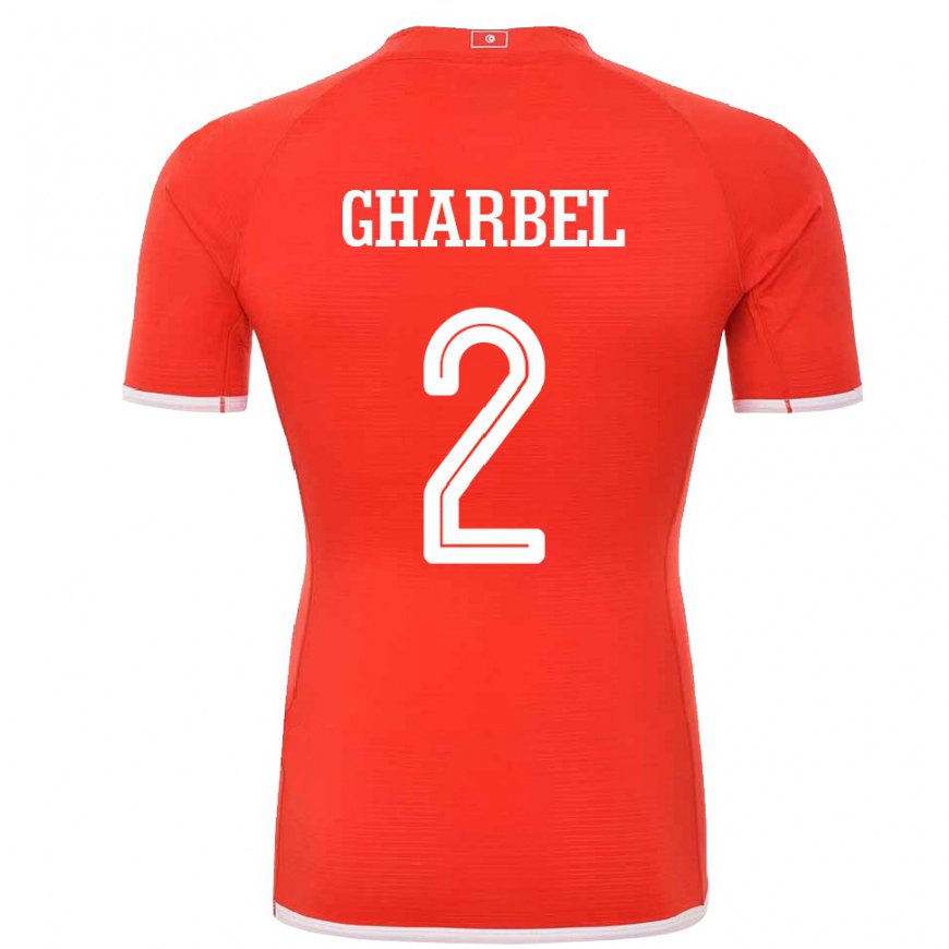 Kandiny Femme Maillot Tunisie Mahmoud Gharbel #2 Rouge Tenues Domicile 22-24 T-shirt