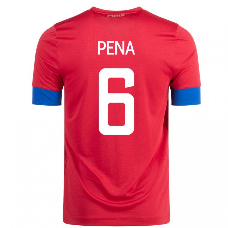 Kandiny Femme Maillot Costa Rica Ricardo Pena #6 Rouge Tenues Domicile 22-24 T-shirt