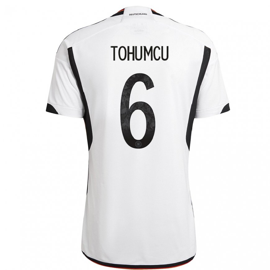 Kandiny Femme Maillot Allemagne Umut Tohumcu #6 Blanc Noir Tenues Domicile 22-24 T-shirt