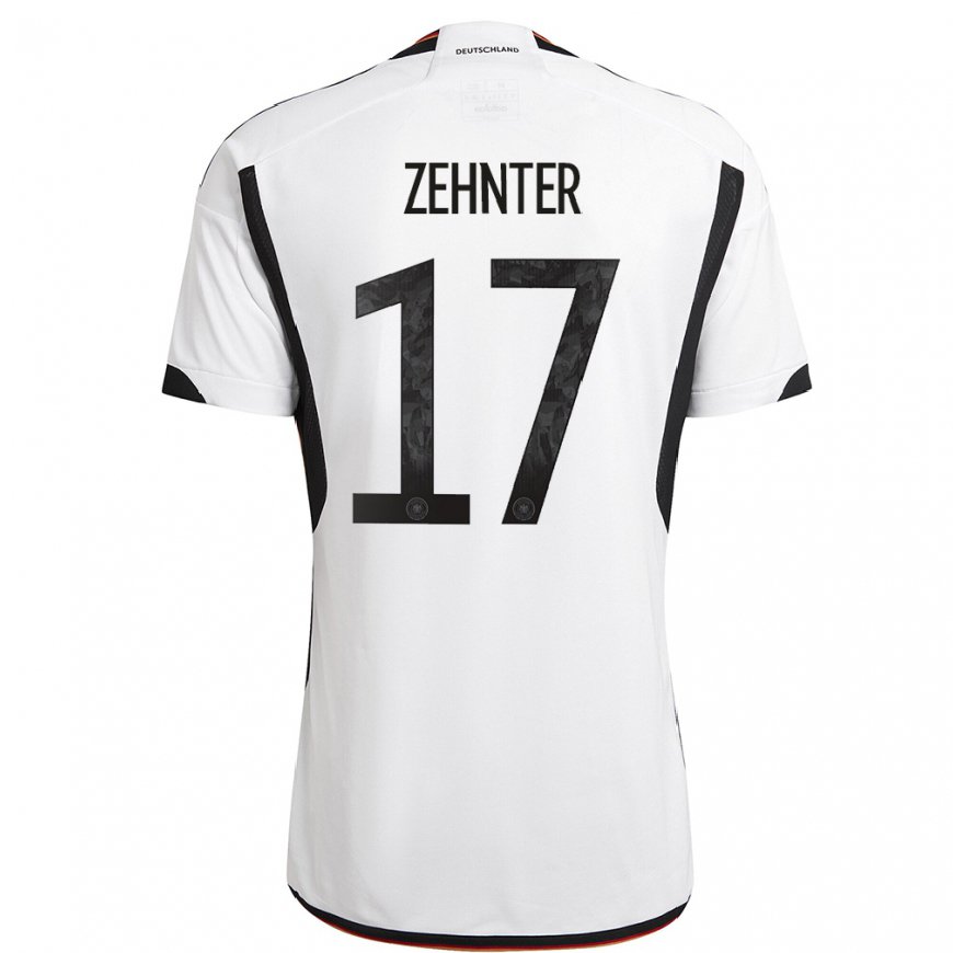 Kandiny Femme Maillot Allemagne Aaron Zehnter #17 Blanc Noir Tenues Domicile 22-24 T-shirt