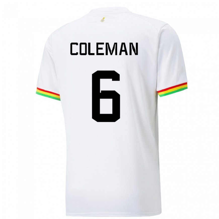 Kandiny Femme Maillot Ghana Ellen Coleman #6 Blanc Tenues Domicile 22-24 T-shirt