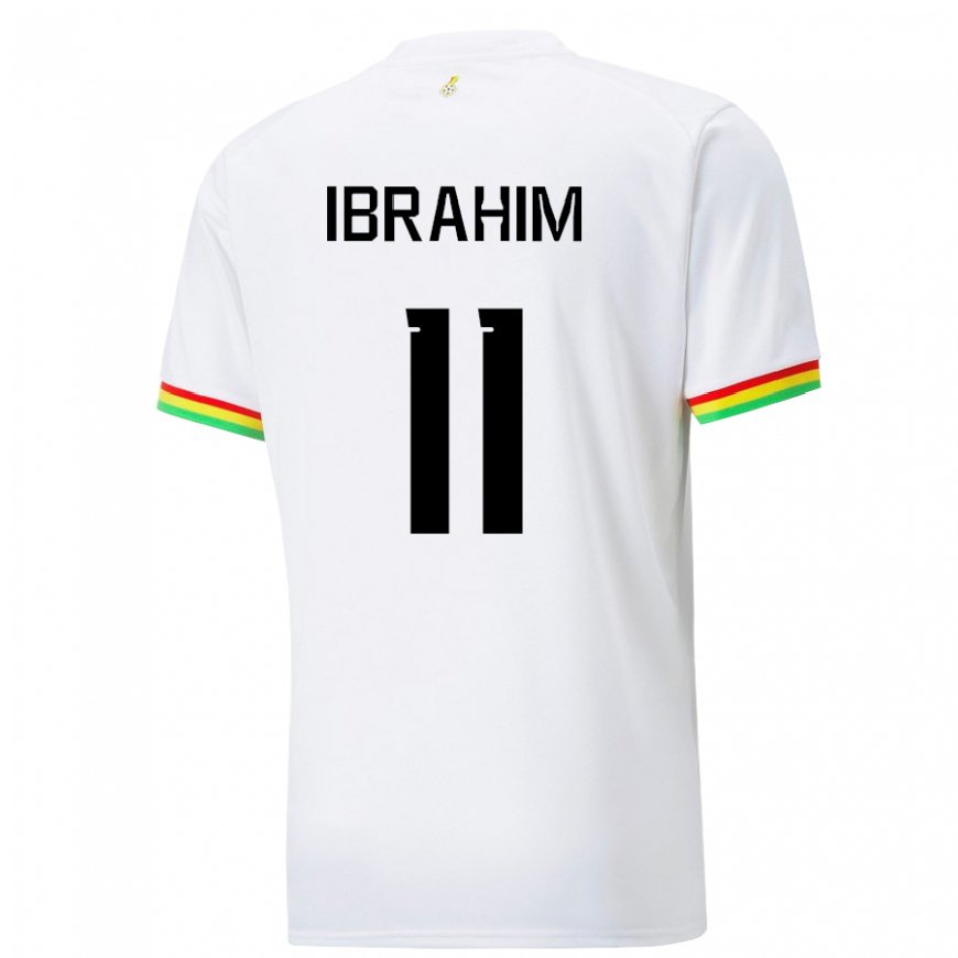 Kandiny Femme Maillot Ghana Zubairu Ibrahim #11 Blanc Tenues Domicile 22-24 T-shirt
