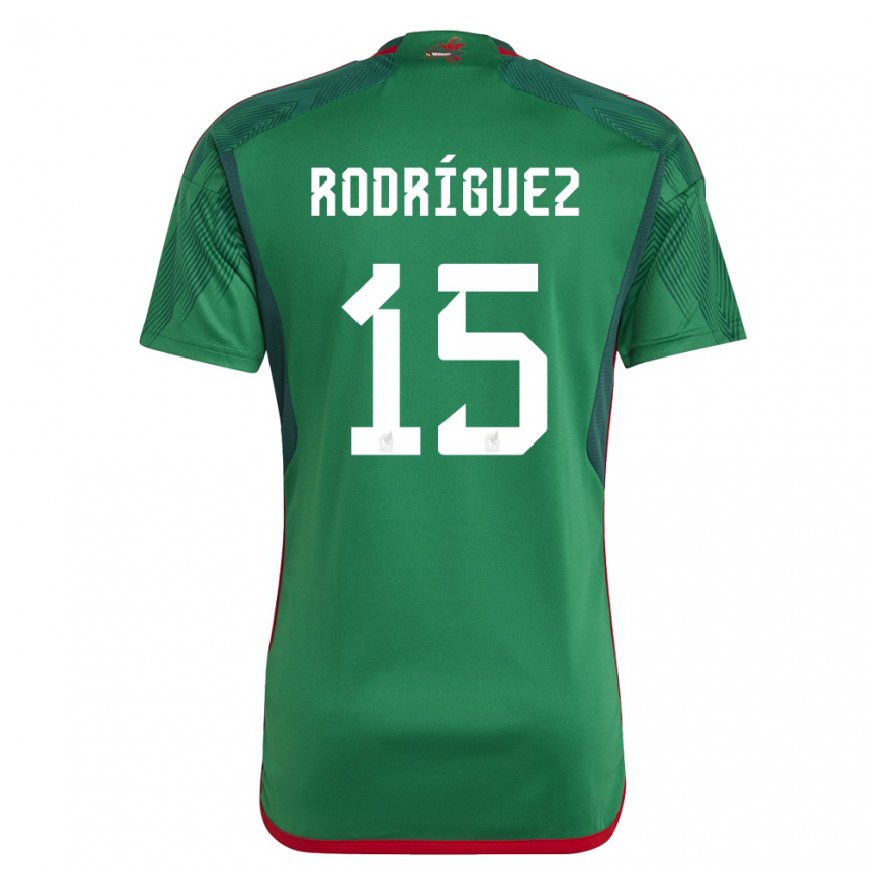 Kandiny Femme Maillot Mexique Jorge Rodriguez #15 Vert Tenues Domicile 22-24 T-shirt