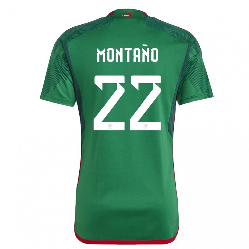 Kandiny Femme Maillot Mexique Andres Montano #22 Vert Tenues Domicile 22-24 T-shirt