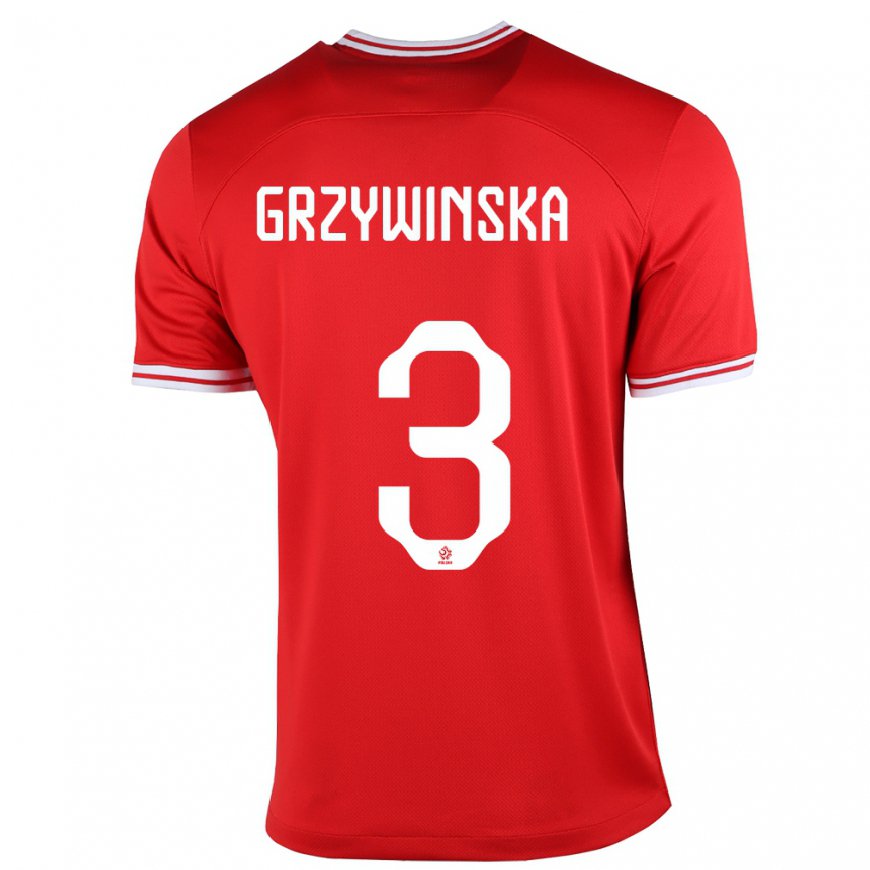 Kandiny Femme Maillot Pologne Gabriela Grzywinska #3 Rouge Tenues Extérieur 22-24 T-shirt