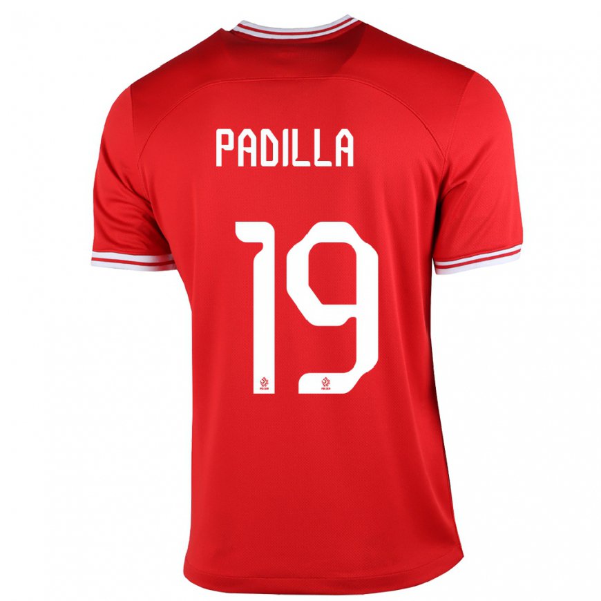 Kandiny Femme Maillot Pologne Natalia Padilla #19 Rouge Tenues Extérieur 22-24 T-shirt