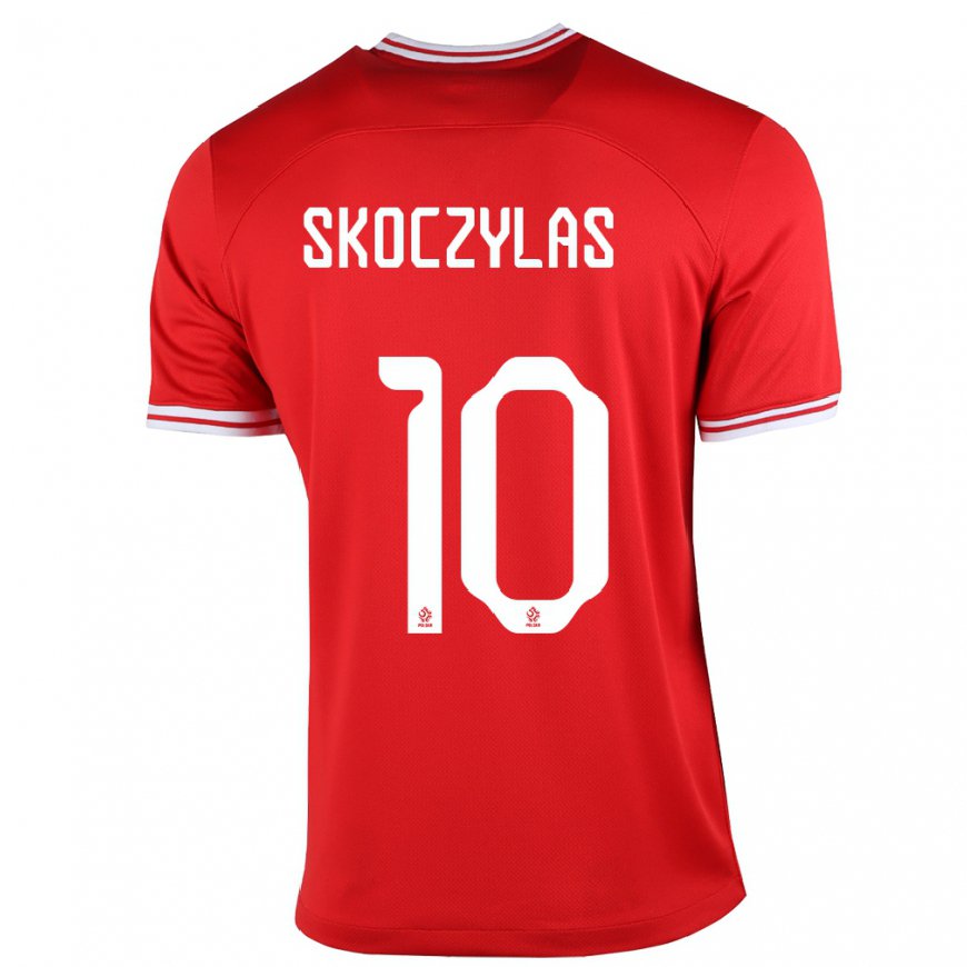 Kandiny Femme Maillot Pologne Mateusz Skoczylas #10 Rouge Tenues Extérieur 22-24 T-shirt