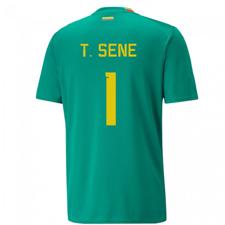 Kandiny Femme Maillot Sénégal Thiaba Gueye Sene #1 Vert Tenues Extérieur 22-24 T-shirt